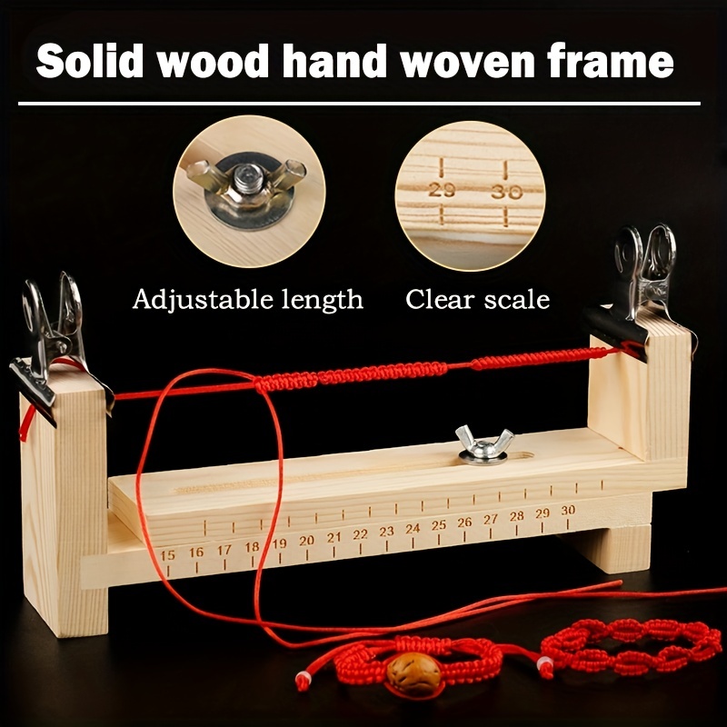 LIONKISS Wood Bracelet Jig Hand Knitting Control Strength Simple Operation Bracelet  Jig Kit Clear Scale for Woven Bracelet SoarUpnh3V(Two Legs)