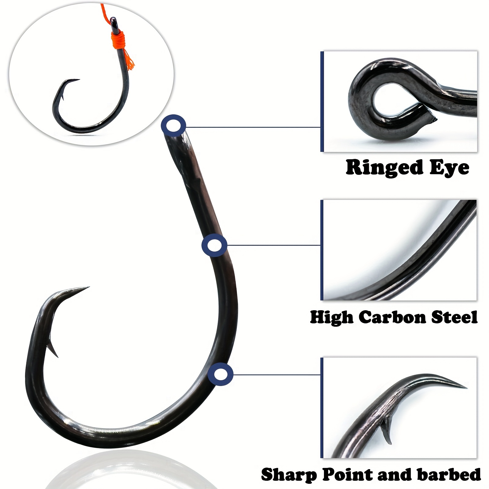 Carbon Steel Fishing Hooks Circle Hooks Assortment Saltwater - Temu