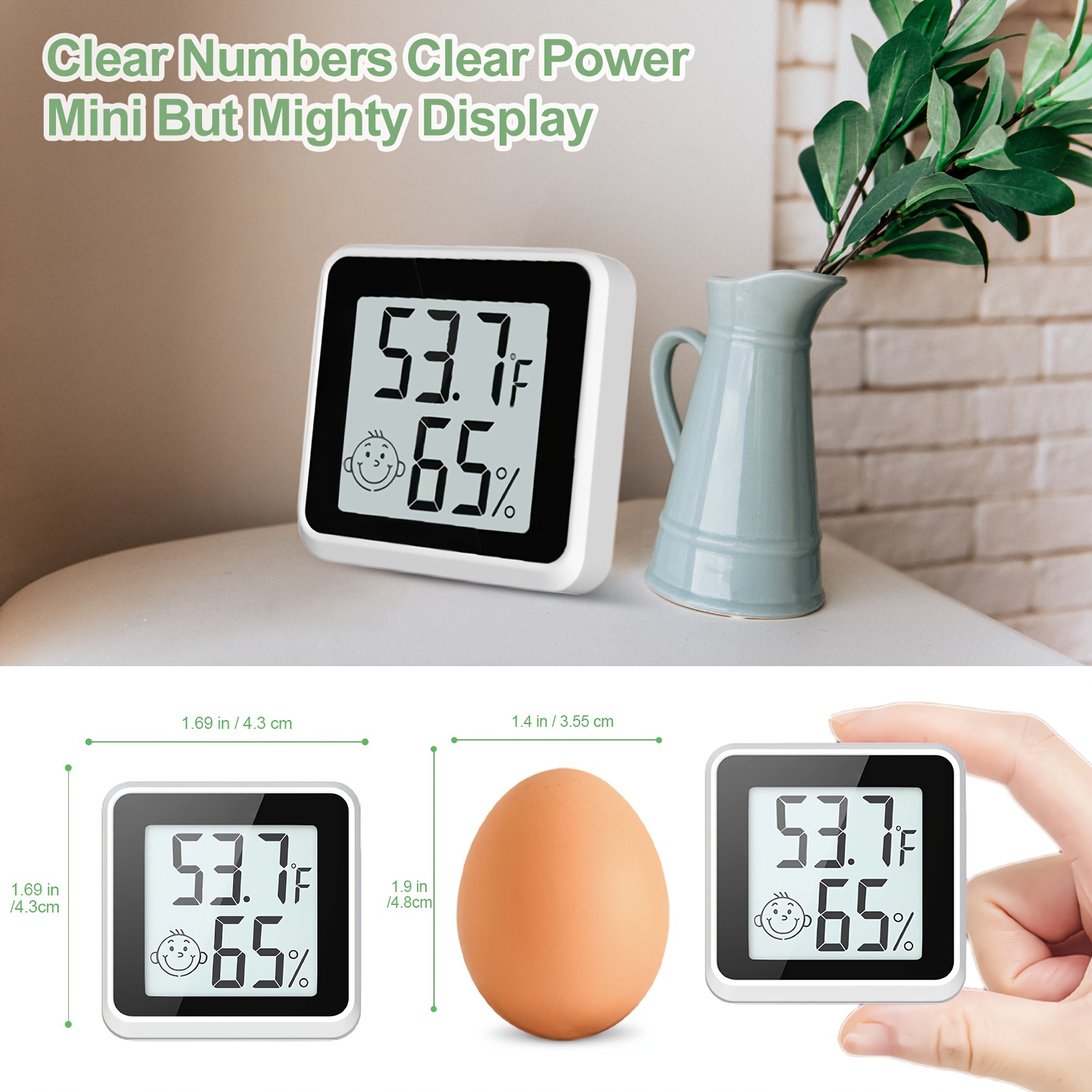 1PC Plastic Digital Hygrometer, Minimalist Indoor Thermometer Humidity  Meter For Home