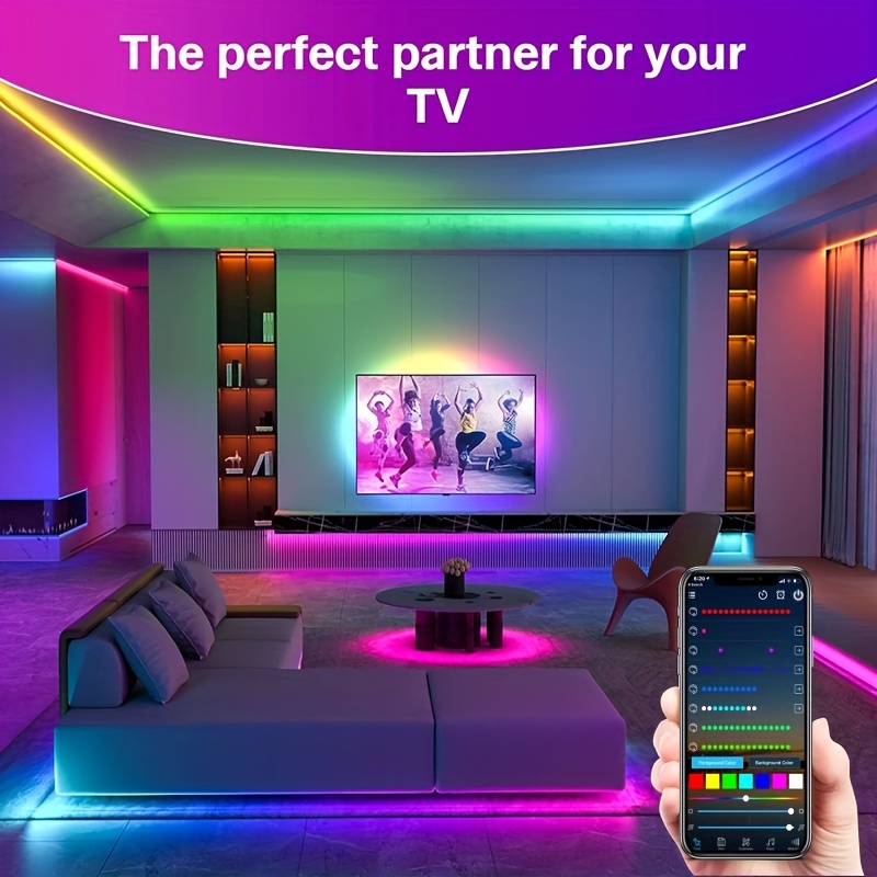 DAYBETTER LED Strip Lights 100ft Smart Light Strips with App Control Remote, 5050 RGB LED Lights for Bedroom, Music Sync Color Changing Lights for