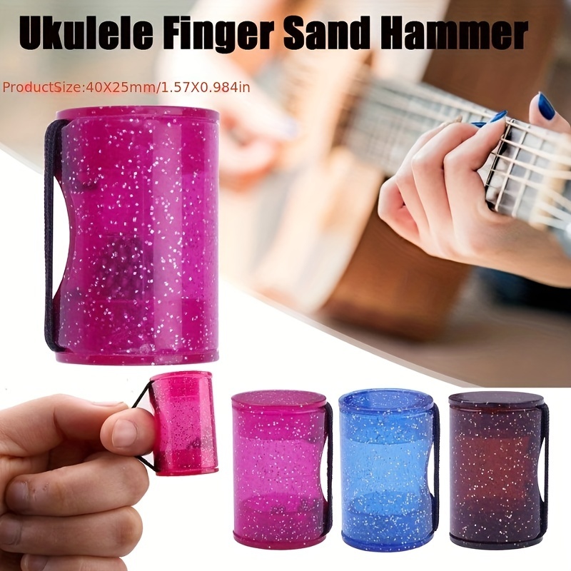 Ukulele Portable Mini Sand Shaker Hammers Finger Ring Maracas Wear