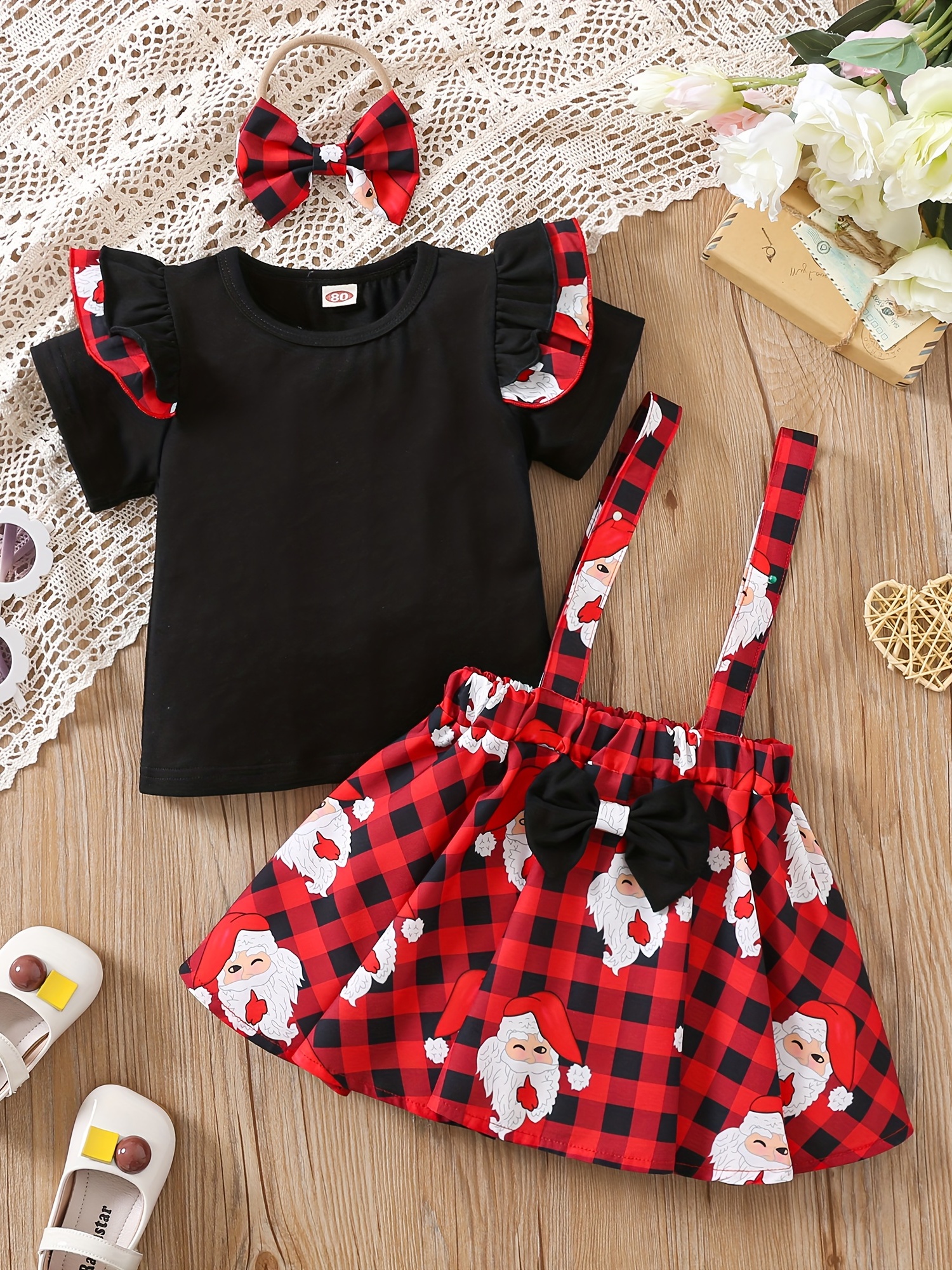 Kids Girls Clothing Sets Cotton Sleeveless Polka Dot Strap Girls