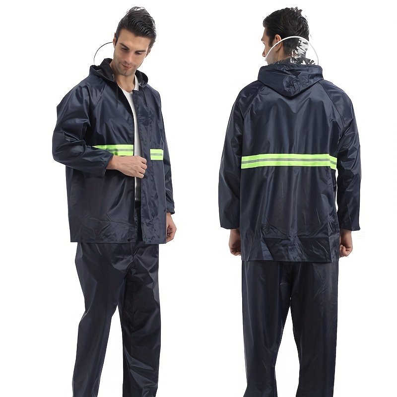 Generic Outdoor Riding Suit Split Raincoat Reflective Strip