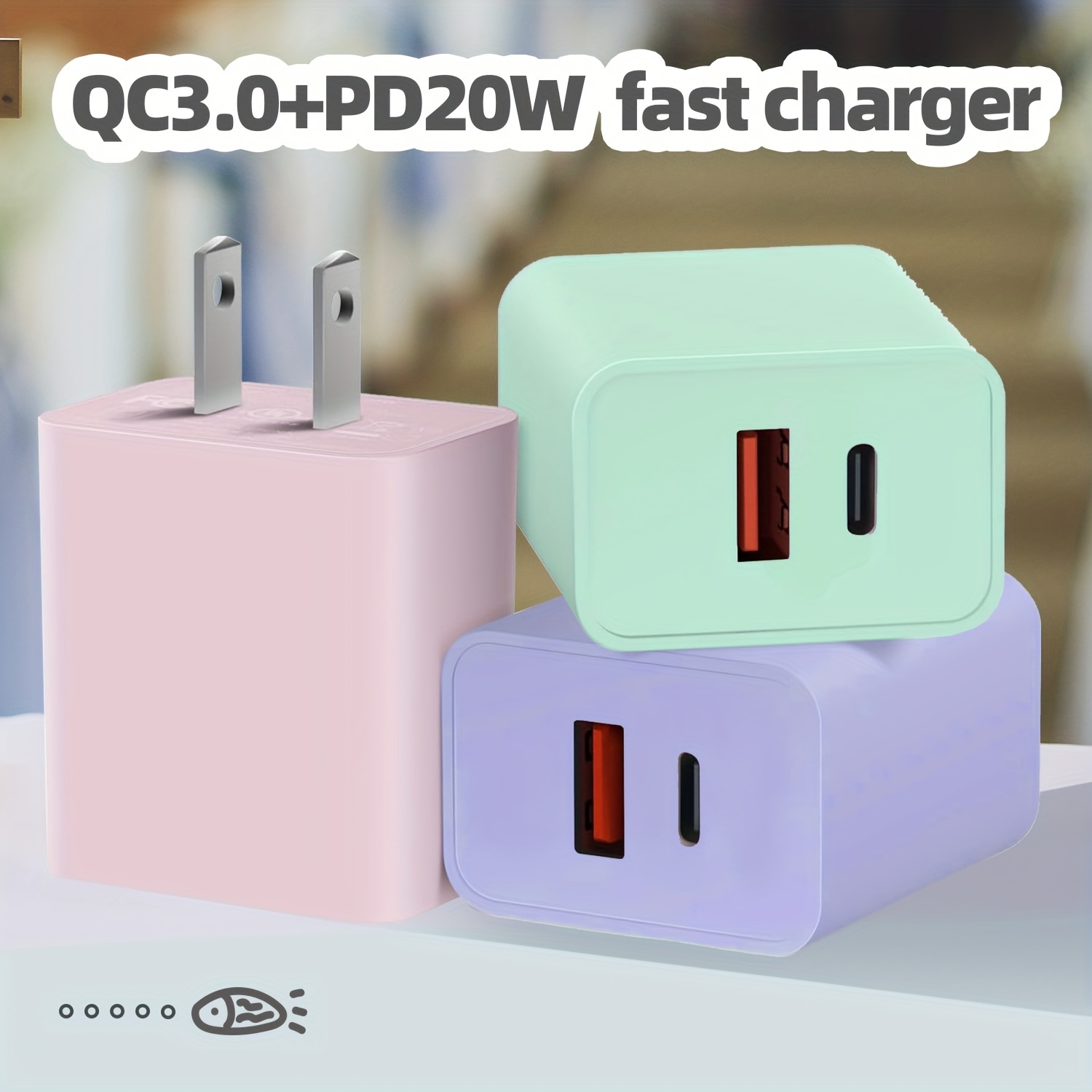 For iPhone 11/12 Pro Max 20W Fast Charger USB-C Power Adapter PD