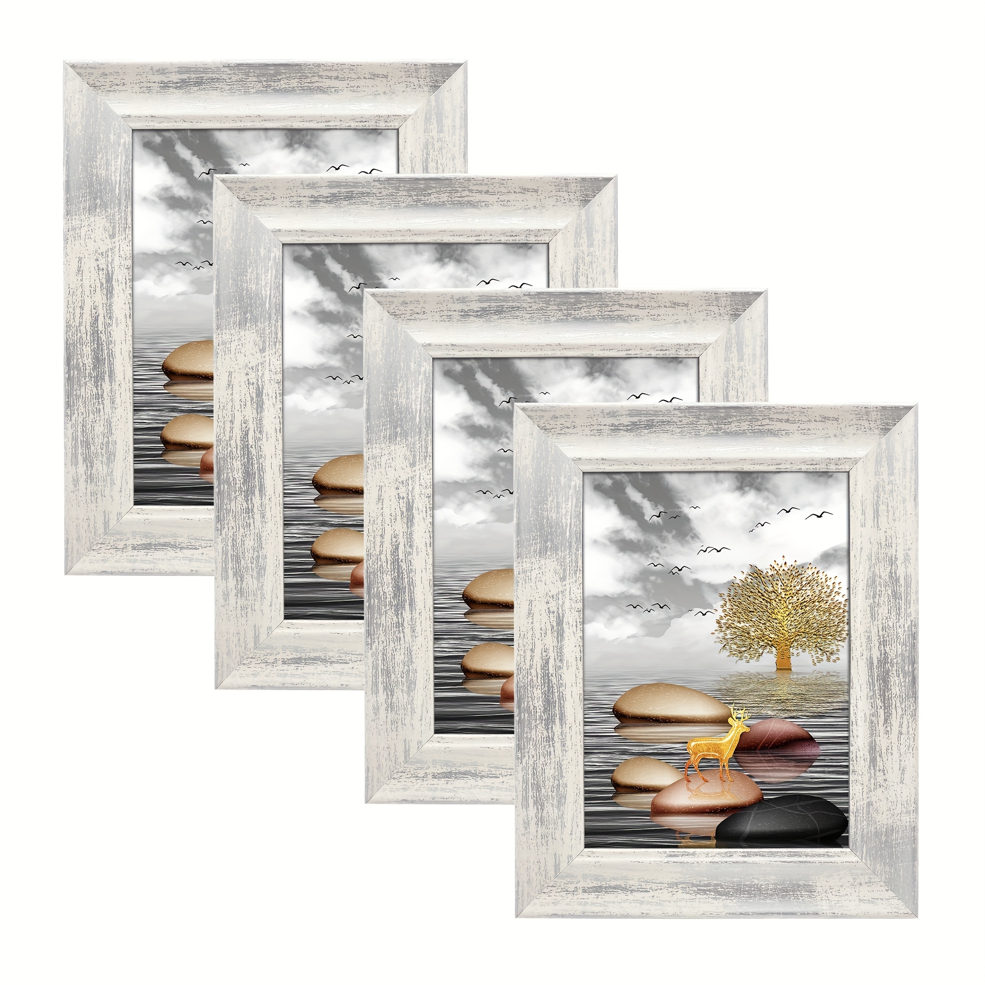 4x6 inch Picture Frames Made of Solid Wood and HD Glass Display