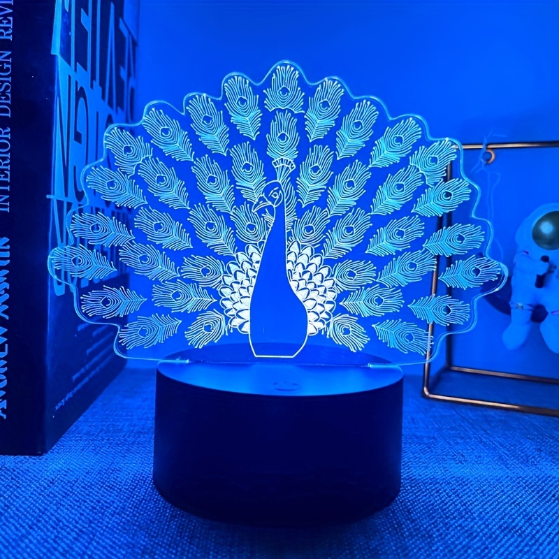 Lampe Décorative 3D Bague Ampoules LED 7 Couleurs Tactile