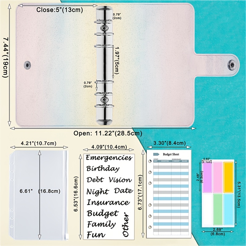 Classeur a6 Budget Enveloppe, PVC Budget Planner Enveloppe