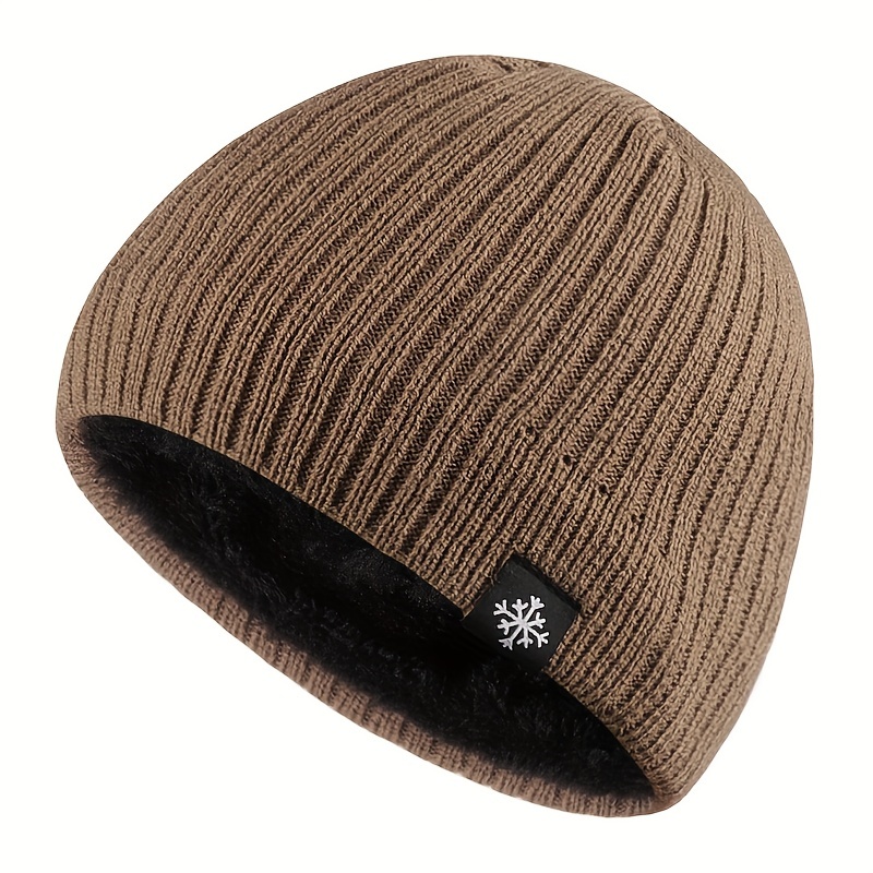 Gorro Punto Etiqueta Copo Nieve Hombre Mujer, Además Terciopelo Gorro  Cálido Grueso, 1 Ud. - Joyería Accesorios - Temu