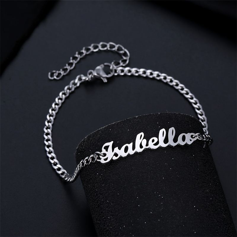 Custom Name Bracelet or Ankle Bracelets for Women Personalized Name Heart  Bracelets Stainless Steel Summer Beach Anklet Bracelets Customized Name