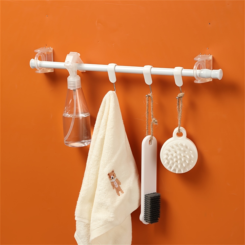 Self-Adhesive Curtain Rod Holder Hooks for Bathroom Accessories - Set of 2  – pocoro