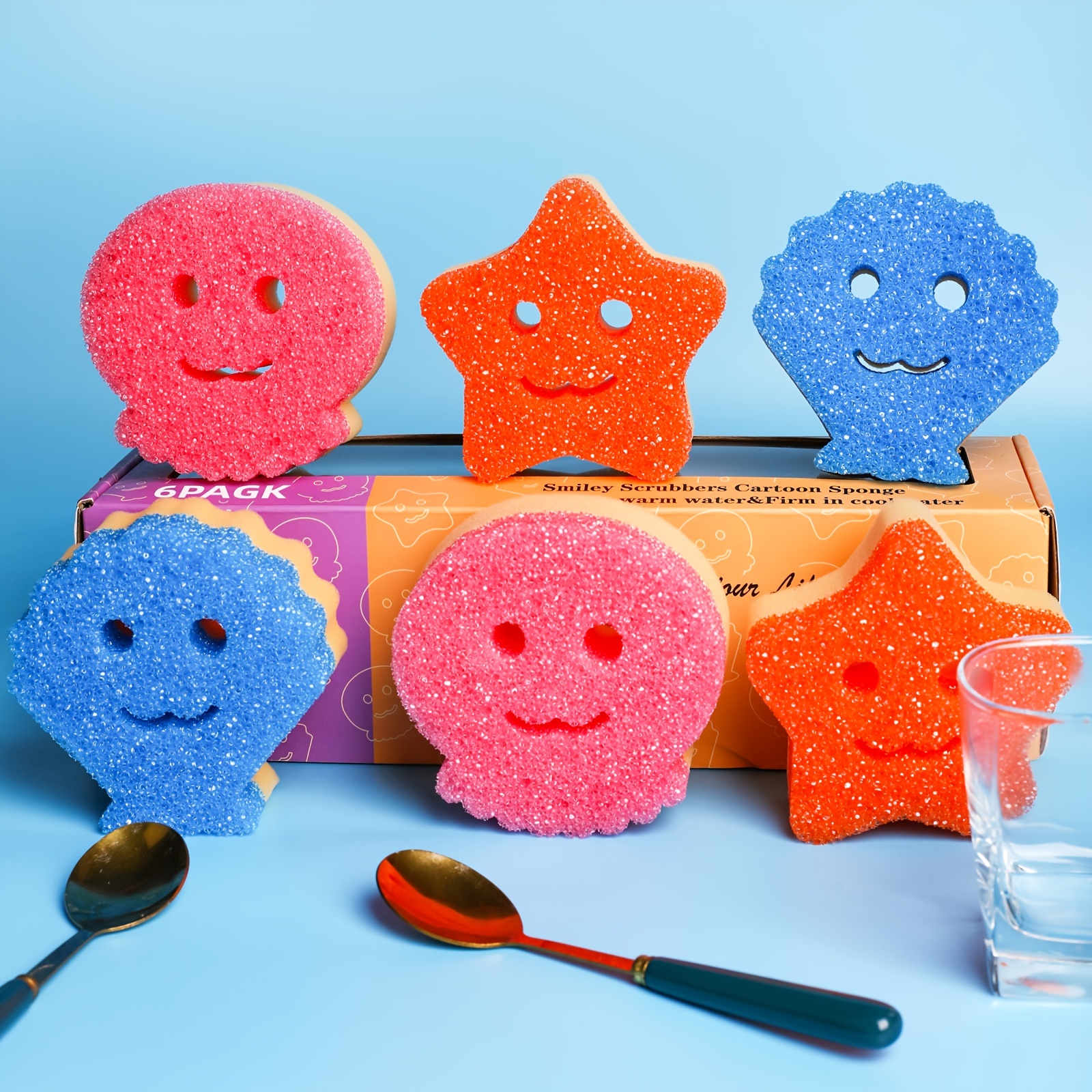 Smile kitchen sponge 6pack