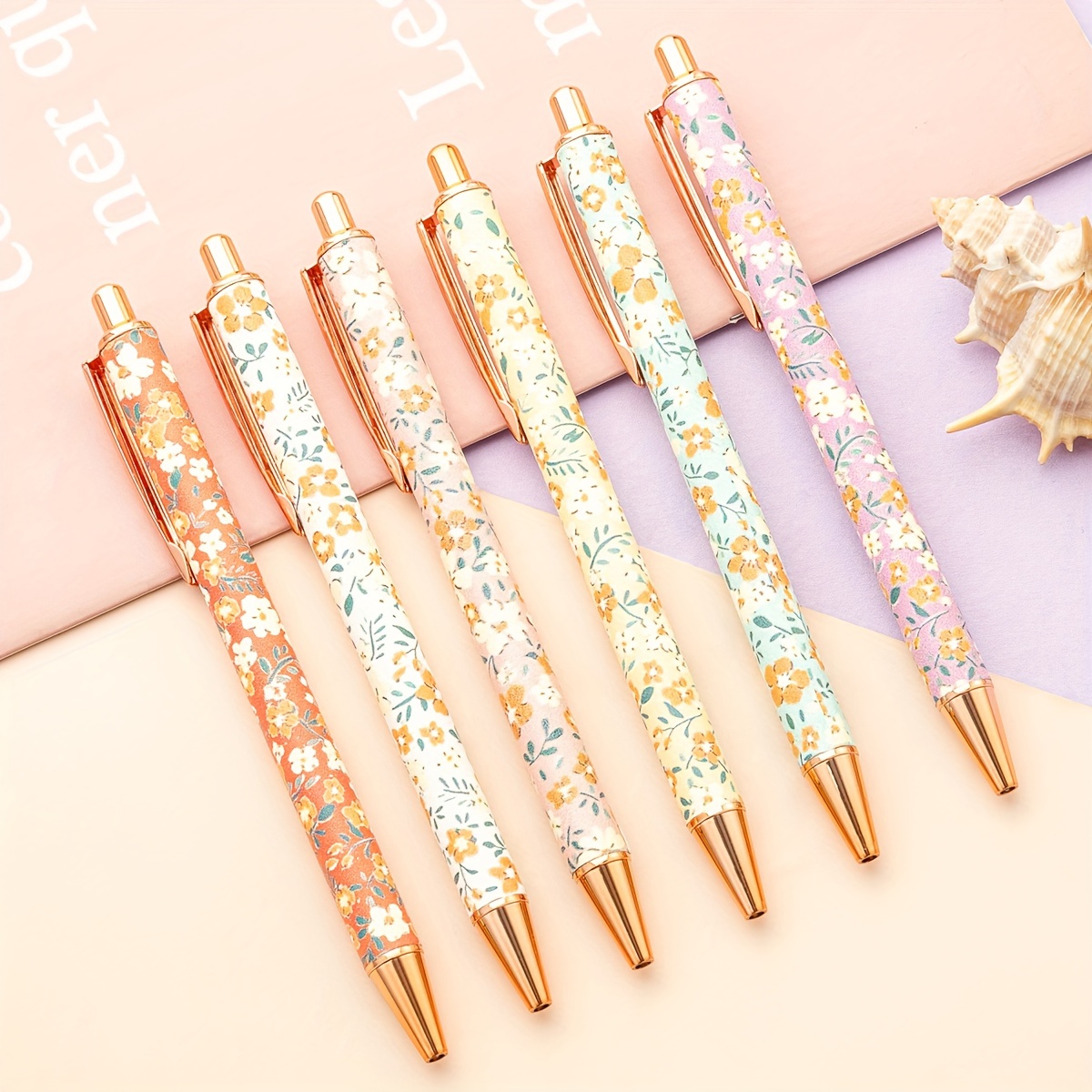 8 Pieces Rose Golden Ballpoint Pen Set Quicksand Glitter Metal Artificial  Diamondoid Pen Girls Black Ink Pen Wedding Desk Supplies Gifts