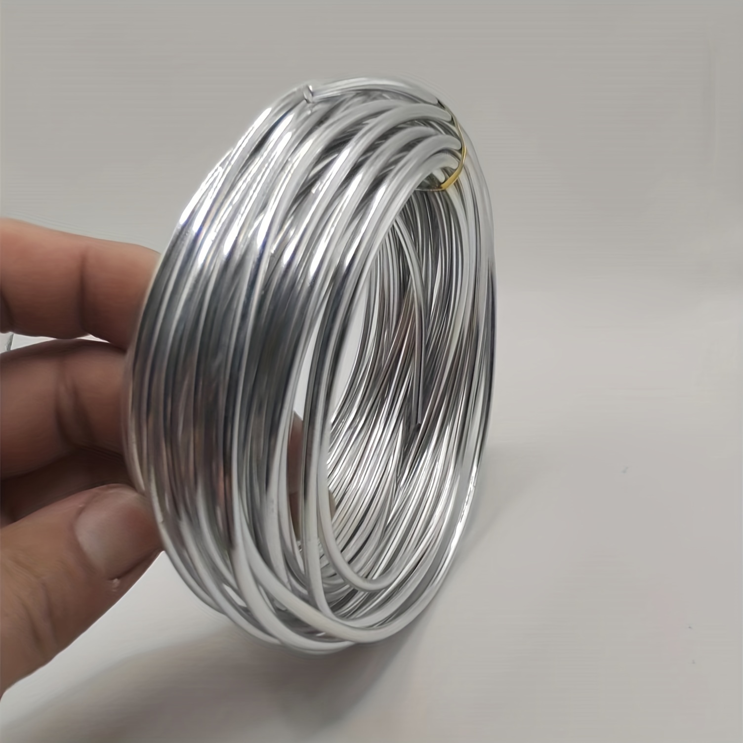 5 Rolls Silver Flat Aluminum Wires Smooth Tiny Wrapping Metal String Soft  3x1mm