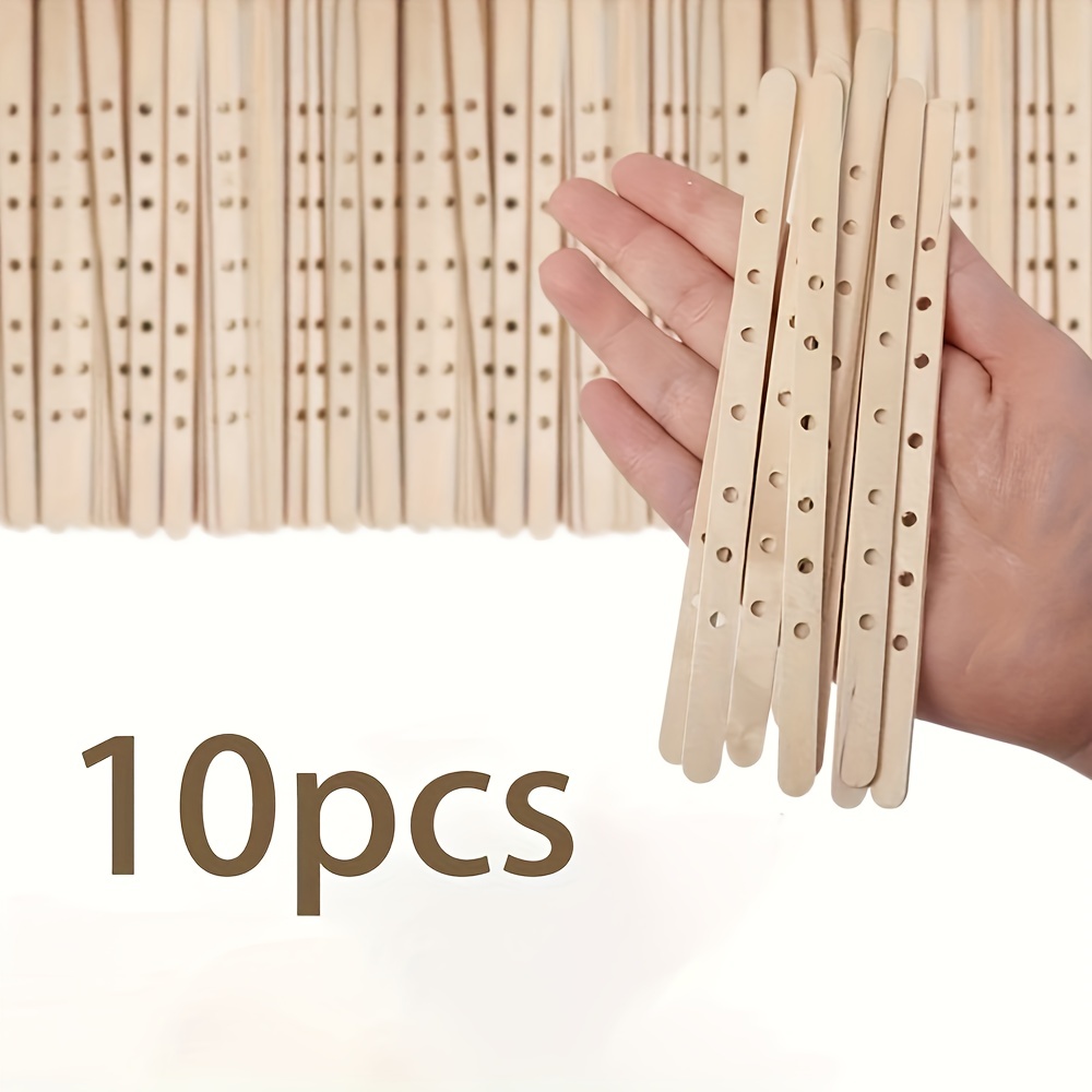 100pcs Wooden Candle Wick Holders for 3 Wick Candles,Candle Wick Holder for  Candle Making,7Holes Candle Wicks Centering Device,Wick Holders for Large
