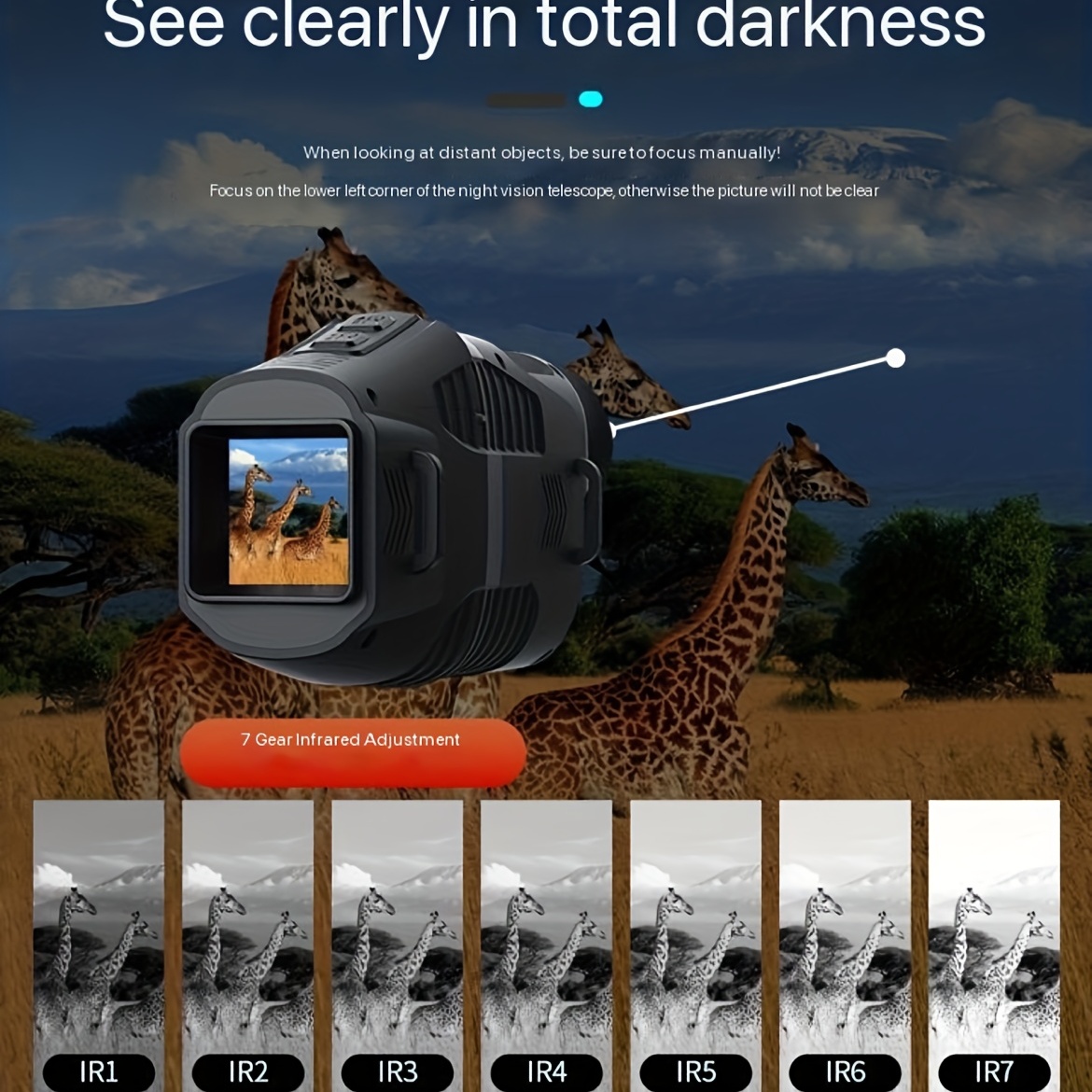 Comprar Dispositivo de visión nocturna infrarroja Monocular R11, 1080p,  Zoom Digital 5X, distancia de visión completamente oscura de 300m para  fotografía nocturna