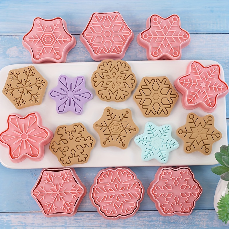 Snowflake Or Gear Fondant Cutters Plastic Cookie Cutters - Temu