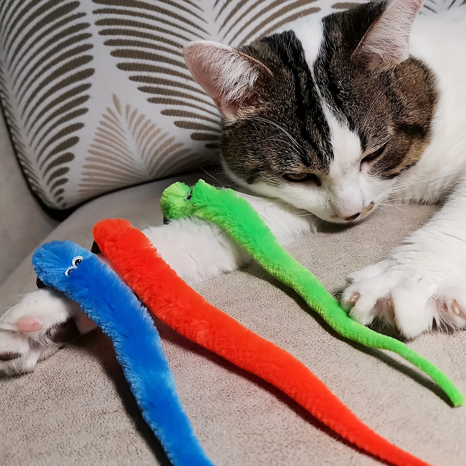 

15pcs Cat Worm Toy Refills Cat Toy Wand Replacement Worms, Interactive Cat Teaser Toy Assorted Color
