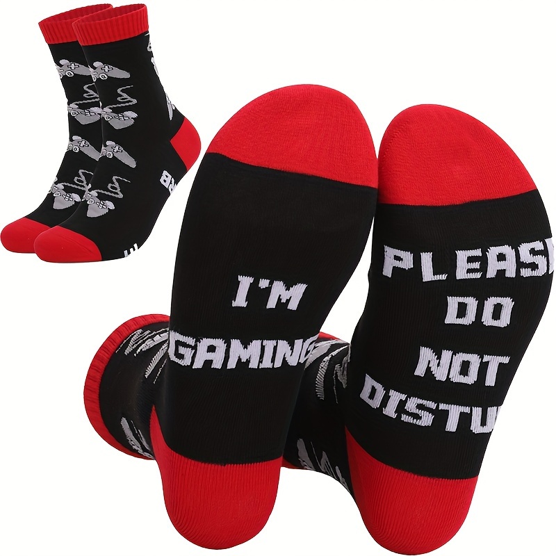 

Pattern 1 Pair Men's Crew Socks, Simple All- Comfy Casual Sports Socks For Basketball Running