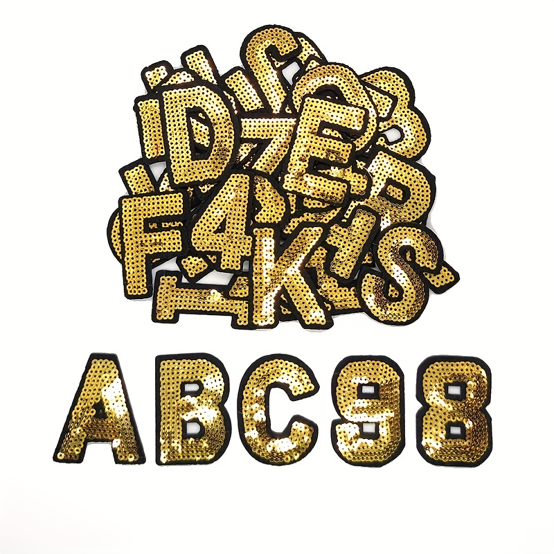  New Silver Glitter Border Letter A-Z Patch Sweater