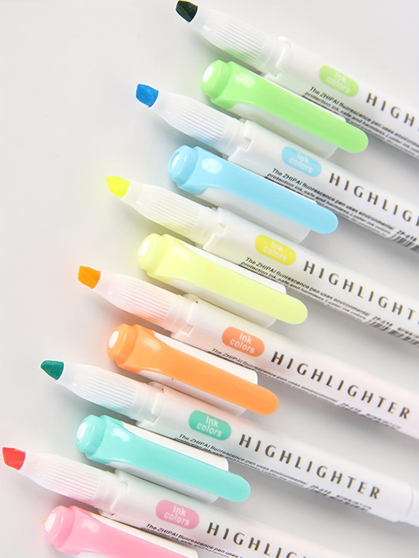 5 Colors/box Double Headed Highlighter Pen Set Fluorescent Markers Highlighters  Pens Art Marker Japanese Cute Kawaii Stationery,For School students take  notes