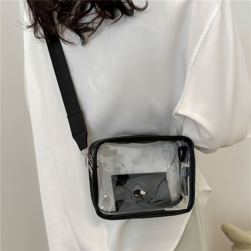 Trendy Clear Square Crossbody Bag, Solid Color Shoulder Bag With Envelope  Bag, Perfect Underarm Bag For Everyday Use - Temu Austria