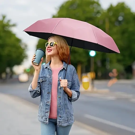 ZOCONE Mini Ombrello da Viaggio, Mini Ombrello Ultraleggero Portatile  Compatto Ombrello Pieghevole Ombrello da Viaggio, 99% UV Resistenza & 100%  Impermeabile (Bianco) : : Moda