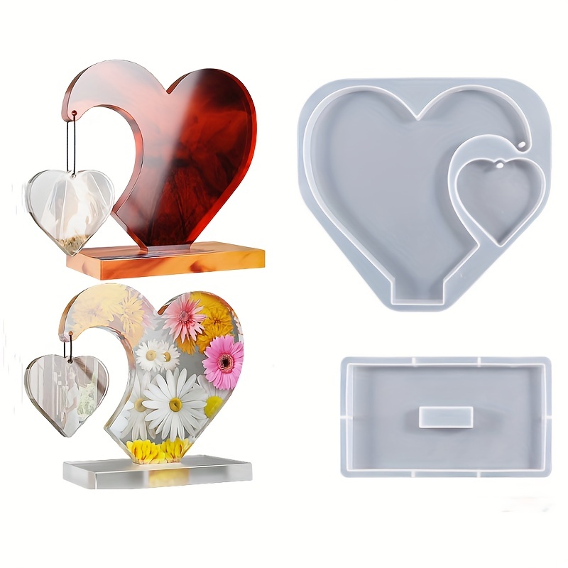 1pc Large Heart Display Resin Mold, DIY Personalized Photo Heart