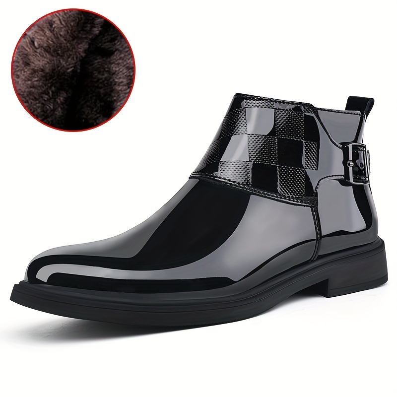 Glossy black ankle on sale boots