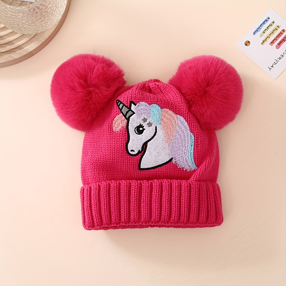 Bonnet pompon 'licorne