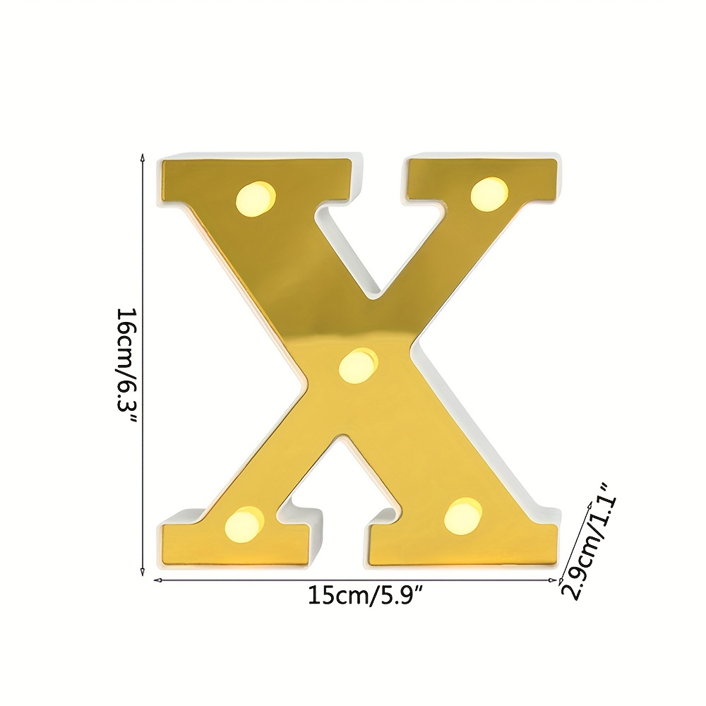 1 Pieza Luces Led Letras Alfabeto Dorado z Lámpara Noche - Temu