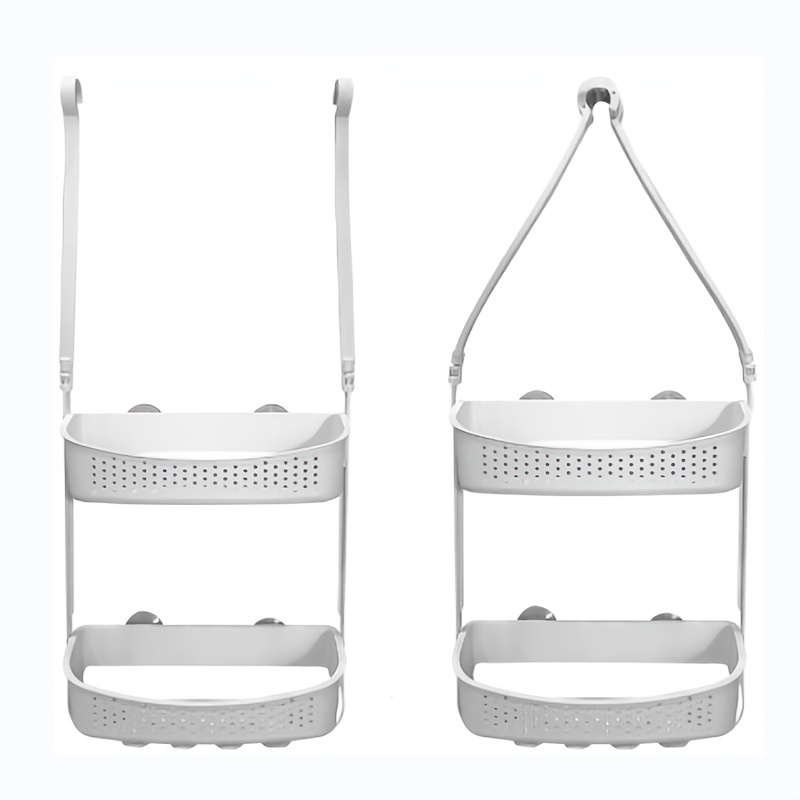 Plastic Shower Caddy Over Shower Head Hanging Shower Caddy with Hook & Soap  Box