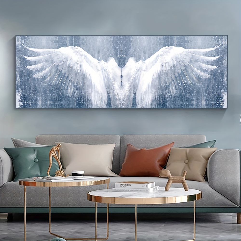 Large Canvas Wall Art Vintage Angel Wings Modern Painting Living Room  Decoration Mural Home -40x80cmx2Pcs No Frame