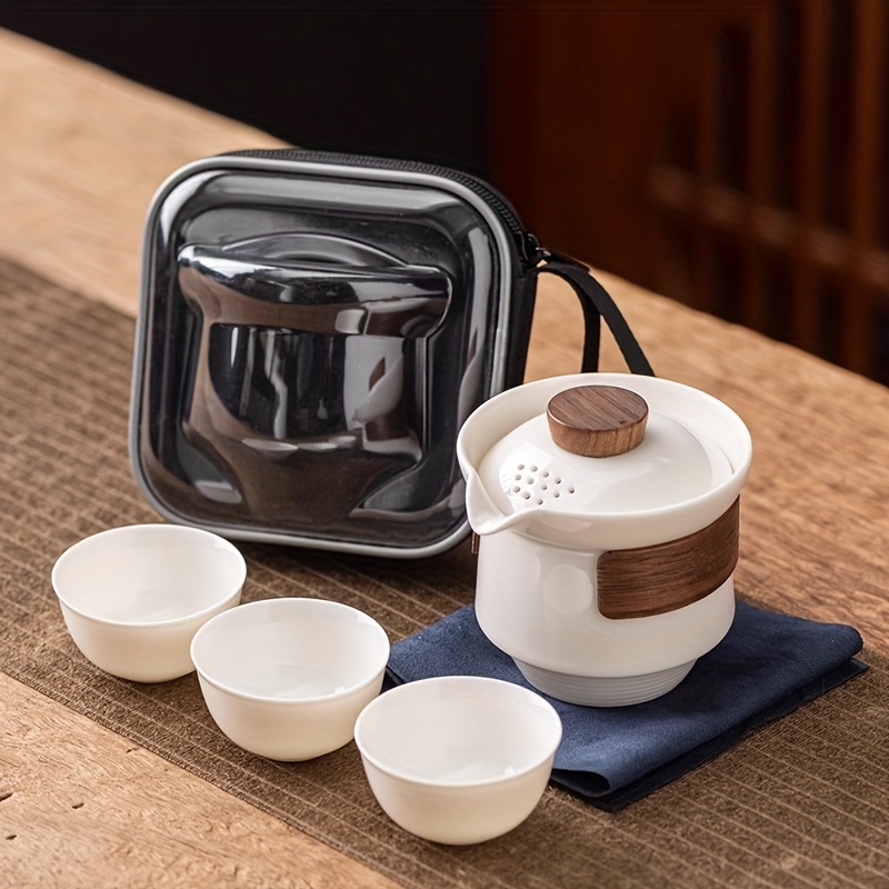 Tea Set Kung Fu Teapot Infuser Mini Kung fu Tea Pot Travel Tea Set for Home