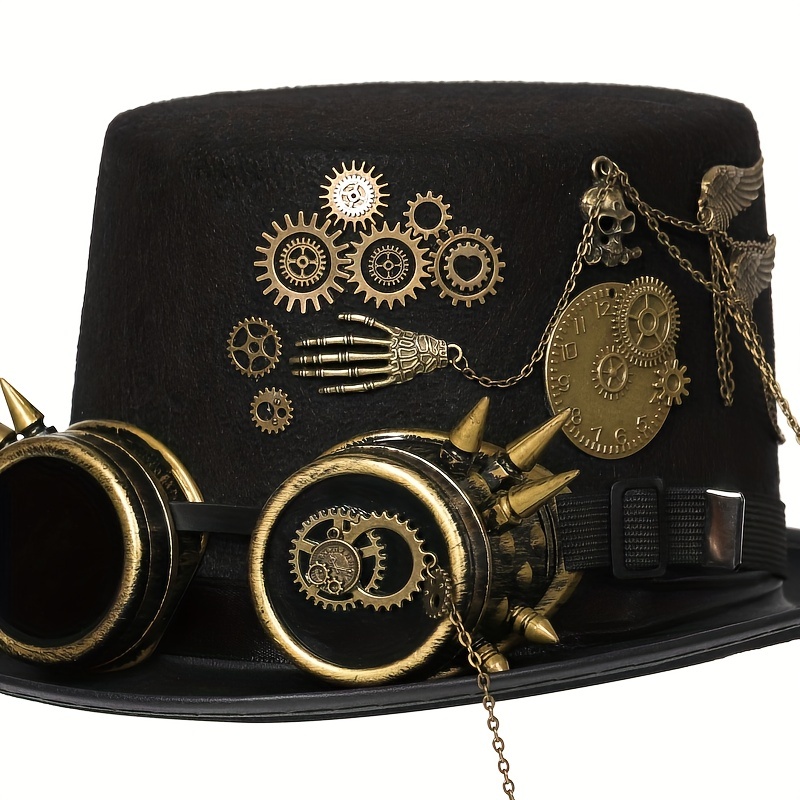 Steampunk Top Hat Rose Skull Hand Vintage Estilo Victoriano - Temu
