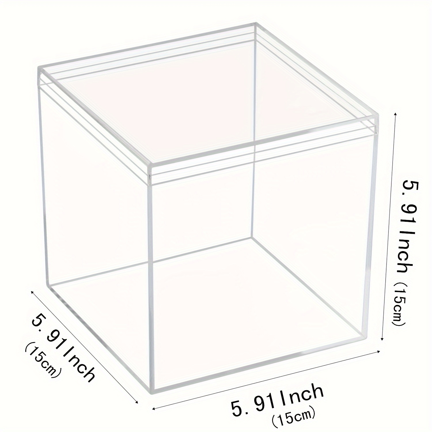 1pc Caja Cuadrada Acrílico Pequeña Tapas Transparentes Cajas - Temu