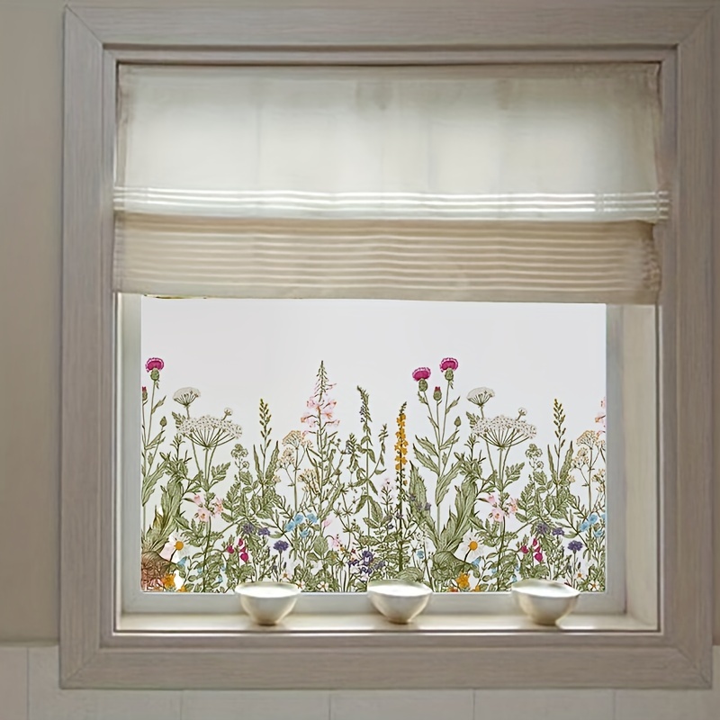 Fensterfolie - Sichtschutz - Kunterbunte Aquarellblumen