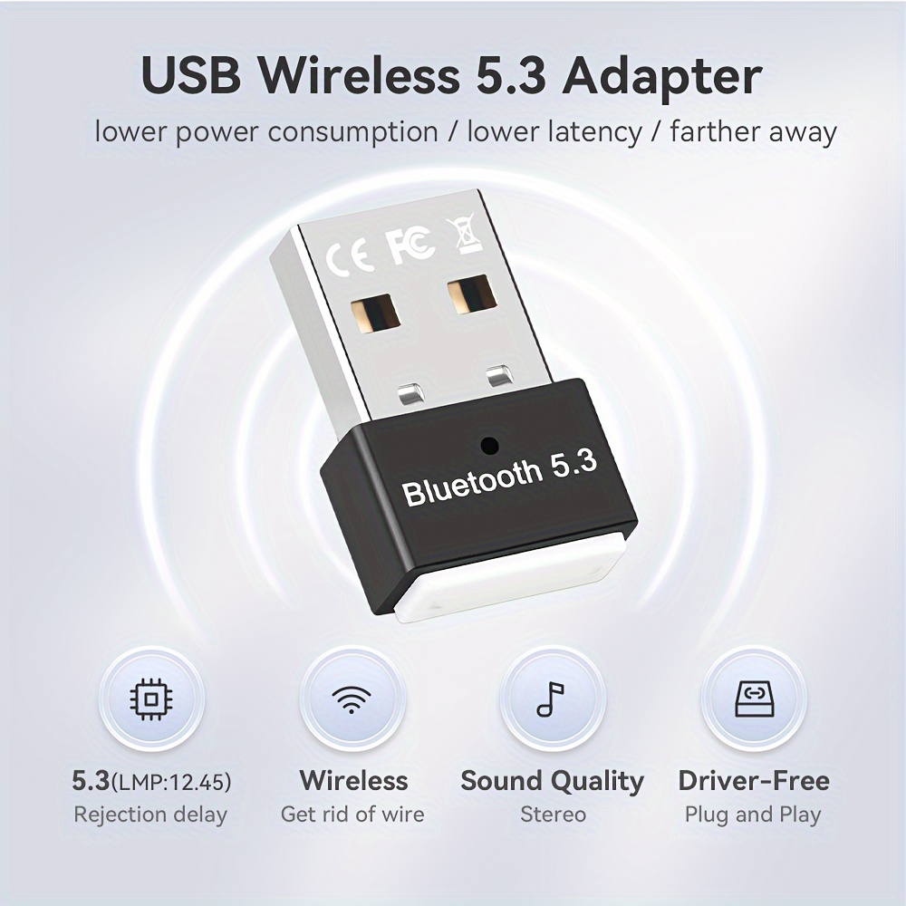 Bluetooth Adapter 5.3 Bluetooth Usb Bluetooth Dongle 5.0 Wireless