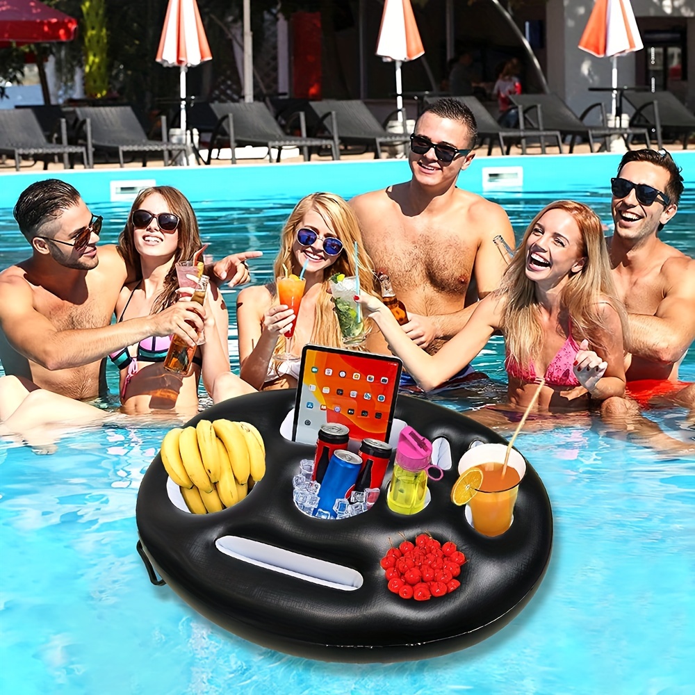 Pool Drink Holder Floats [large Size] Inflatable Salad Food - Temu