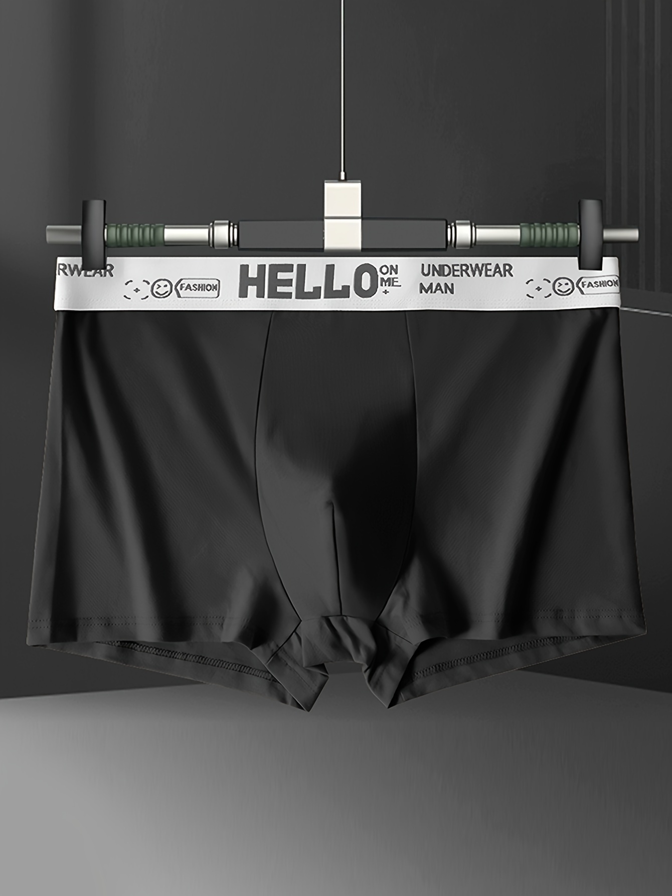 Men's Underwear 'hello' Print Antibacterial Crotch - Temu