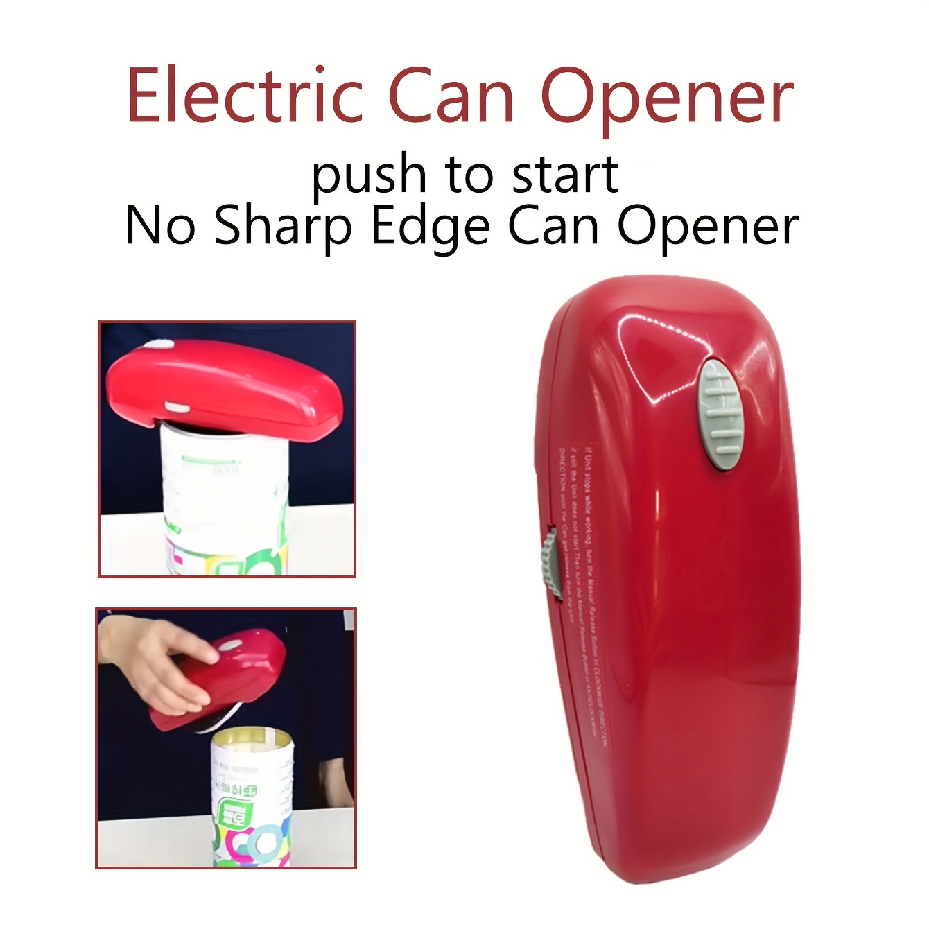 Electric Can Opener for Kitchen with Stainless Steel Blade- Portable  Battery Powered Can Opener Smooth Edge, Automatic Easy Hands Free One Touch  Start