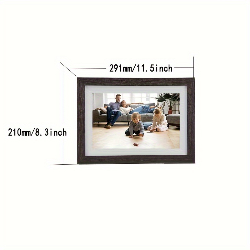 Wifi Digital Photo Frame Wood Grain Border ips Touchscreen Temu