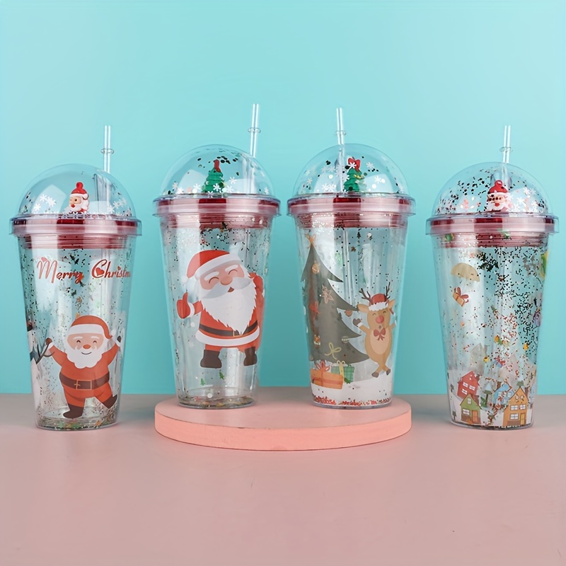 Cute Tumbler With Dome Lid And Straw Double Walled Plastic - Temu