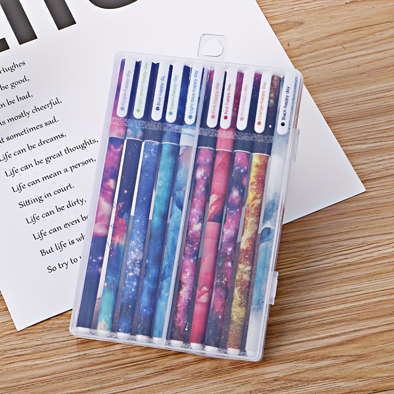 Colorful Gel Pen Set Kawaii Blue Ballpoint Pen For Journal - Temu