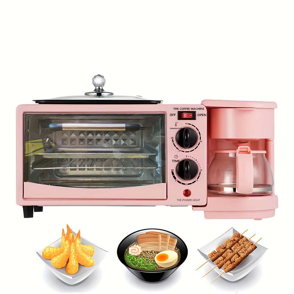 3 In 1 Multi Function Breakfast Maker Machine 220V 1250W With Electric Oven  Drip Coffee Maker Frying Tray Tea Pot Home Appliance