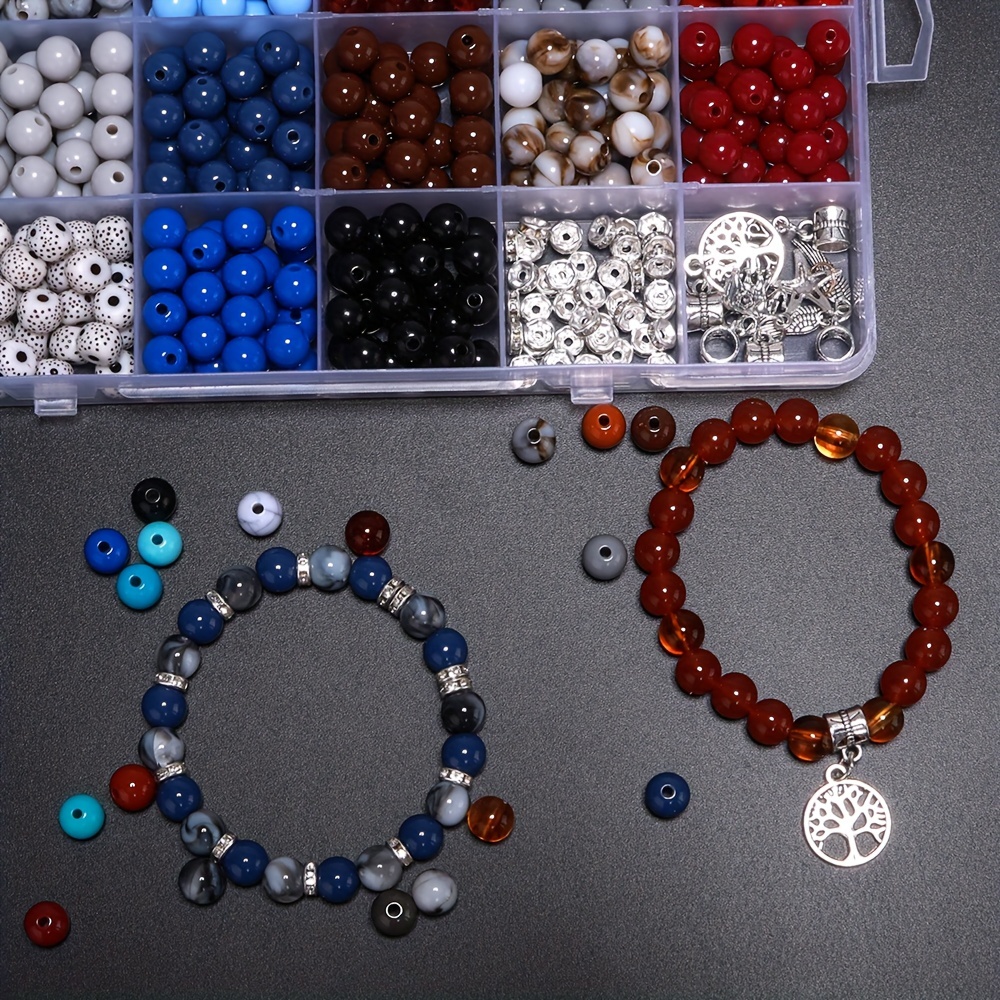 Colorful Round Beads DIY Bracelet Necklace Set