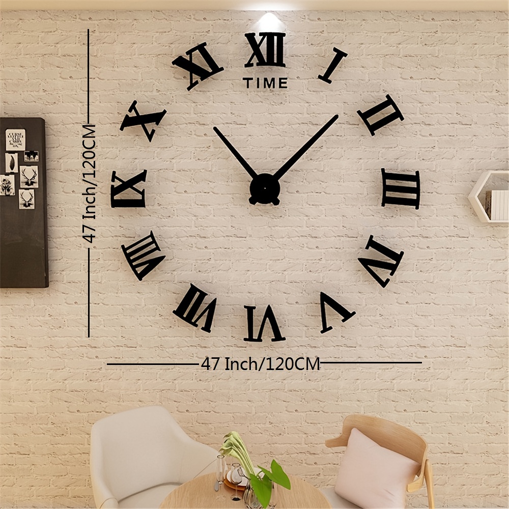 1 Reloj Pared Grande Sin Marco 3d Diy, Pegatinas Reloj Pared Extra Grandes  Sala , Kit Reloj Pared Silencioso Gigante Decorativo Decoración Oficina  Casa - Hogar Cocina - Temu Mexico