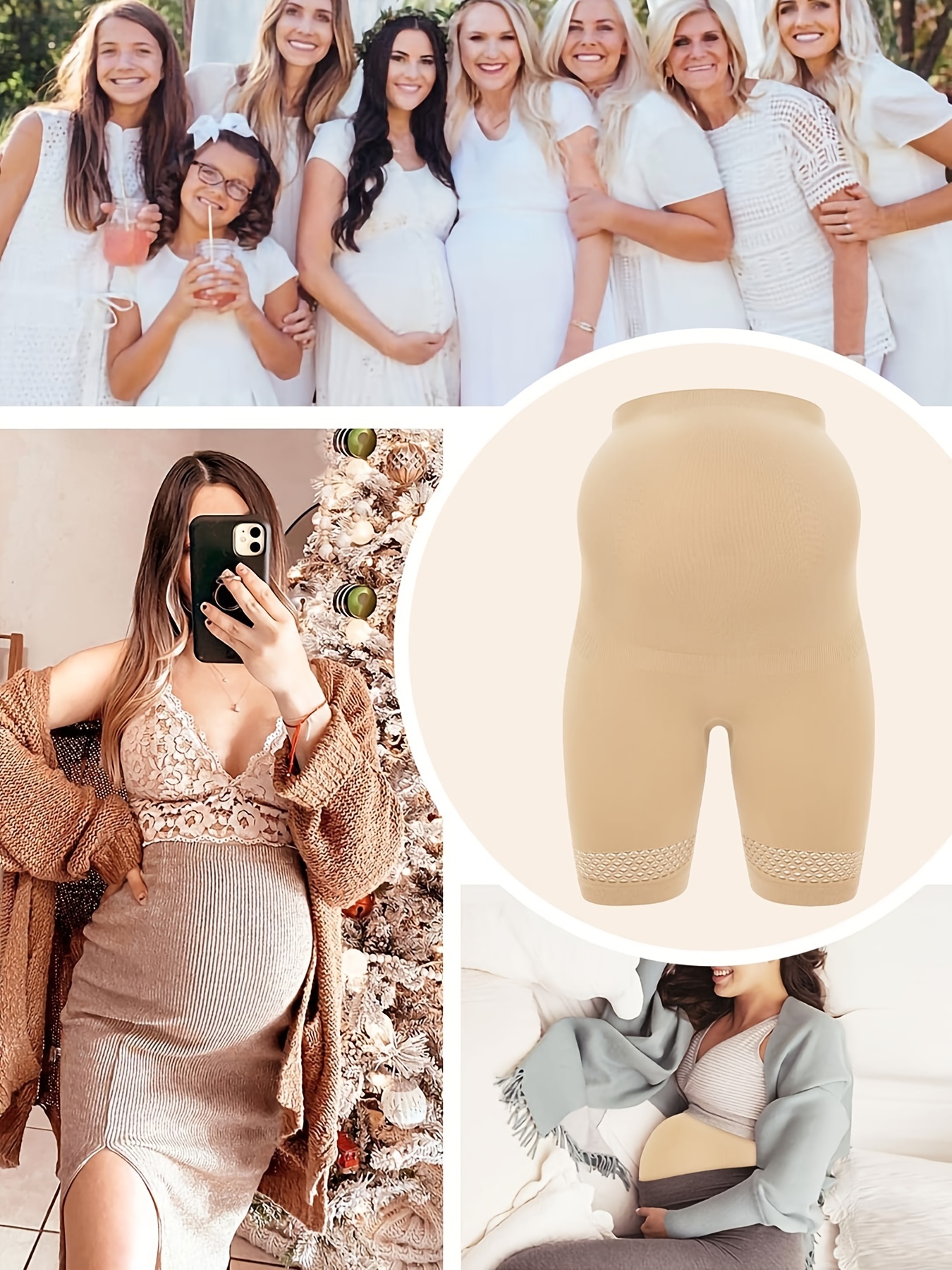 Pregnant Women's High Waist Belly Support Underwear Hollow - Temu Australia