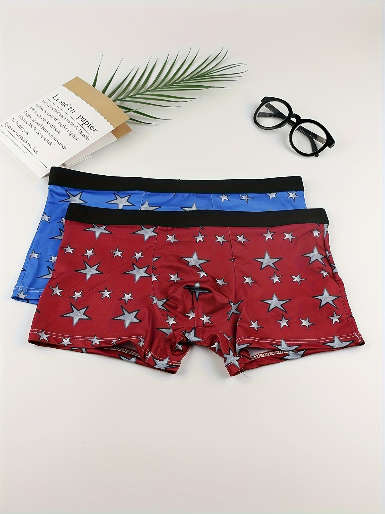 Men's Dollar Print Long Boxers Briefs Shorts Breathable - Temu