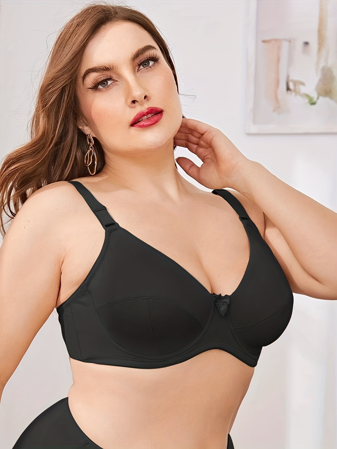 Wireless Womens Lace Bras Plus Size No Underwire Everyday Bra Full Coverage  Memory Touch Brassieres Basic Bralettes 