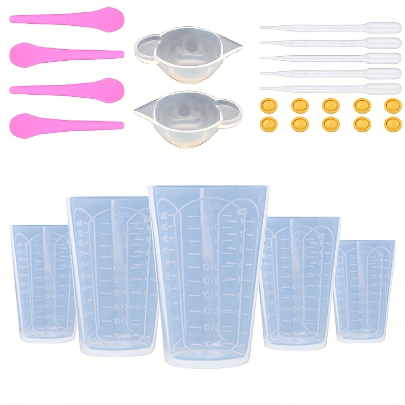 Silicone Measuring Cups For Resin Supplies, Resin Cups Kit With